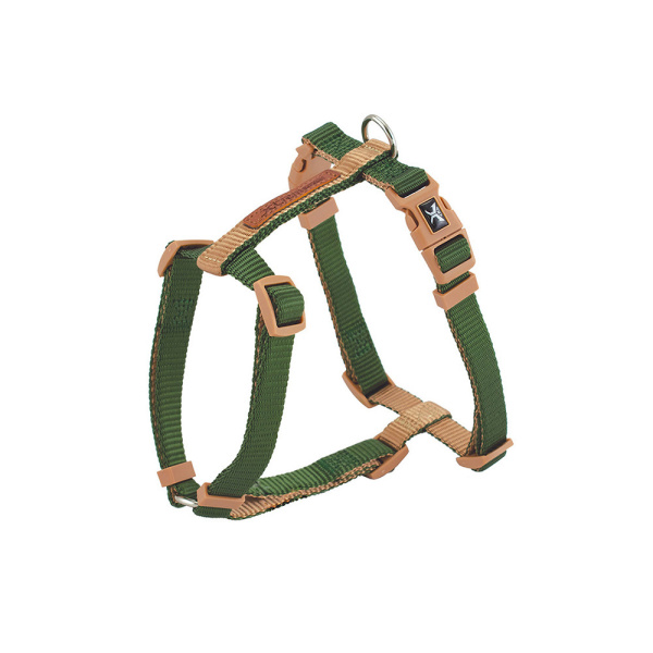 CONJUNTO COLLAR, ARNÉS Y CORREA VERDE-BEIGE. - Imagen 2