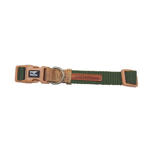 CONJUNTO COLLAR, ARNÉS Y CORREA VERDE-BEIGE.