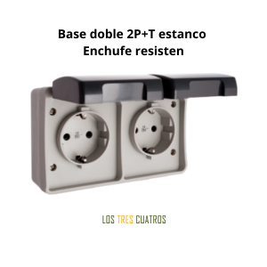 base doble 2P+T estanco para conexiones eléctricas seguras