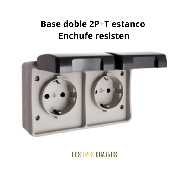 base doble 2P+T estanco para conexiones eléctricas seguras