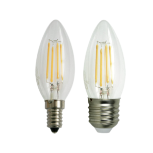 Pack de 2 Bombillas LED Filamento C33 estilo vintage, luz cálida y eficiente