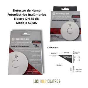 Detector de humo fotoeléctrico inalámbrico Electro DH 85 dB modelo 50.607
