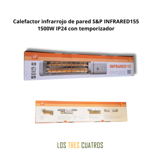 Calefactor infrarrojo de pared S&P INFRARED155 1500W IP24 con temporizador